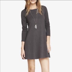 NWOT Express Gray Casual Cotton Zipper Shift Dress